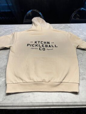 KTCHN PICKLEBALL hoodie pullover sweatshirt. Men’s large. Cream.